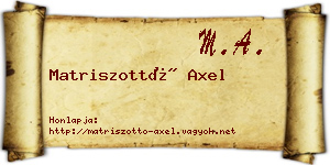 Matriszottó Axel névjegykártya